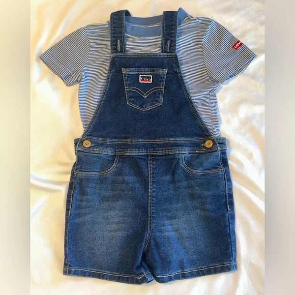 Toddler Levi's Blue Denim Overalls - Picture 1 of 7